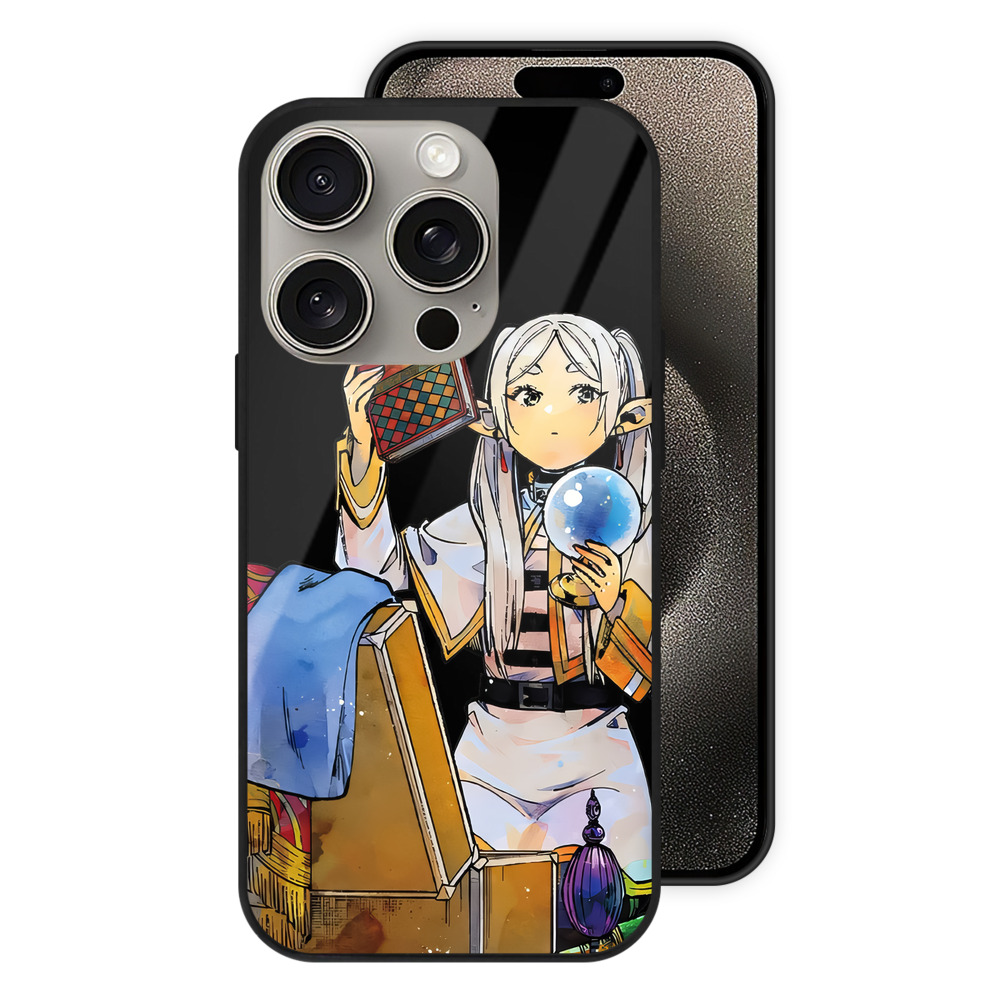 （画像用） 葬送のフリーレン Frieren 【iPhone15Pro対応】スマホケース 耐衝撃＆黄変防止 背面ガラス