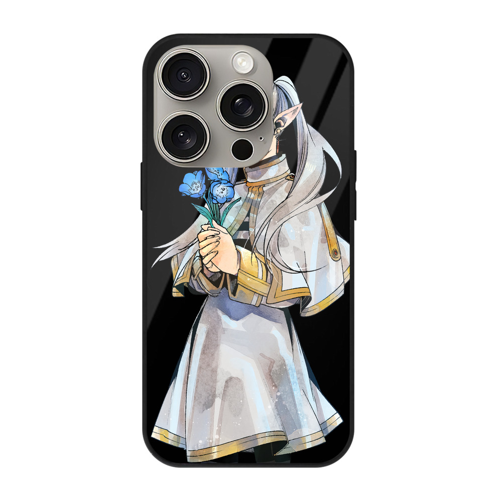 （画像用） 葬送のフリーレン Frieren 【iPhone15Pro対応】スマホケース 耐衝撃＆黄変防止 背面ガラス