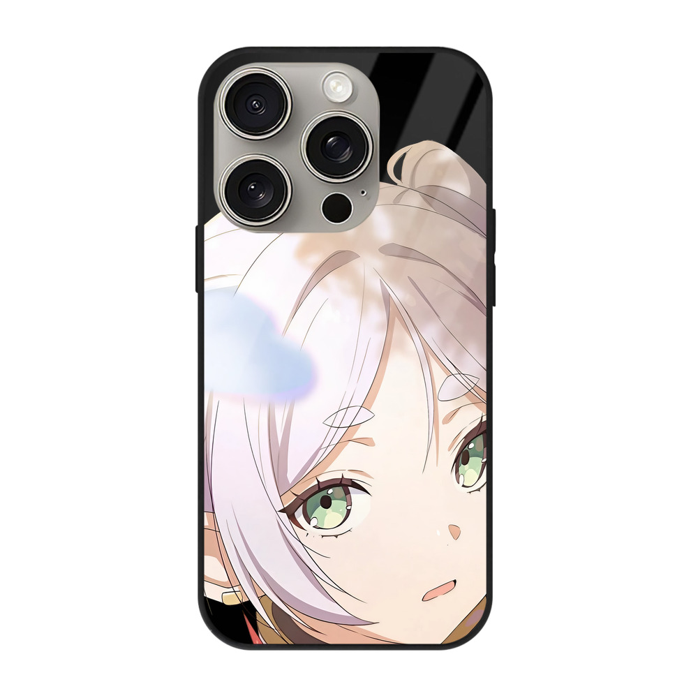 （画像用） 葬送のフリーレン Frieren 【iPhone15Pro対応】スマホケース 耐衝撃＆黄変防止 背面ガラス