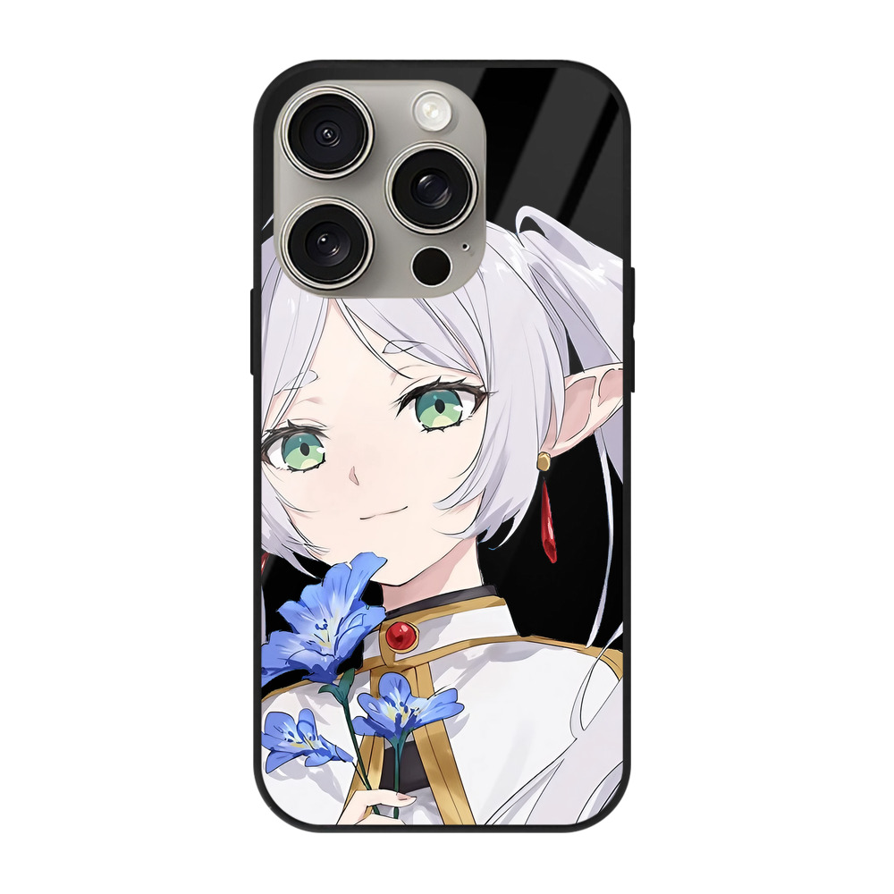 （画像用） 葬送のフリーレン Frieren 【iPhone15Pro対応】スマホケース 耐衝撃＆黄変防止 背面ガラス