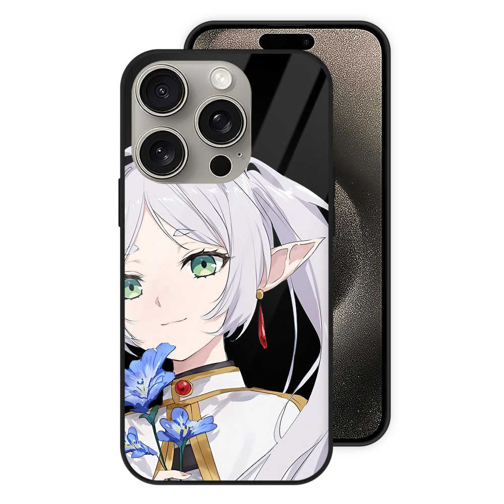 （画像用） 葬送のフリーレン Frieren 【iPhone15Pro対応】スマホケース 耐衝撃＆黄変防止 背面ガラス
