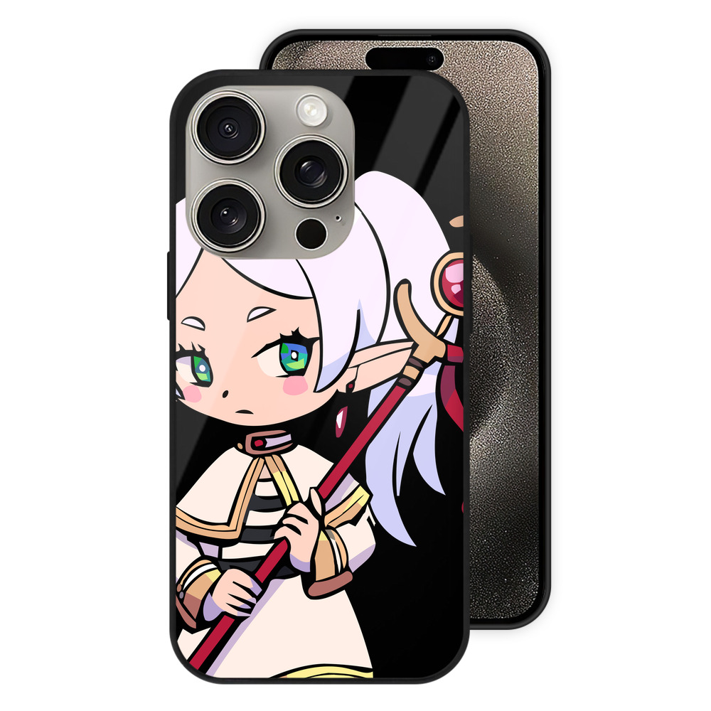 （画像用） 葬送のフリーレン Frieren 【iPhone15Pro対応】スマホケース 耐衝撃＆黄変防止 背面ガラス