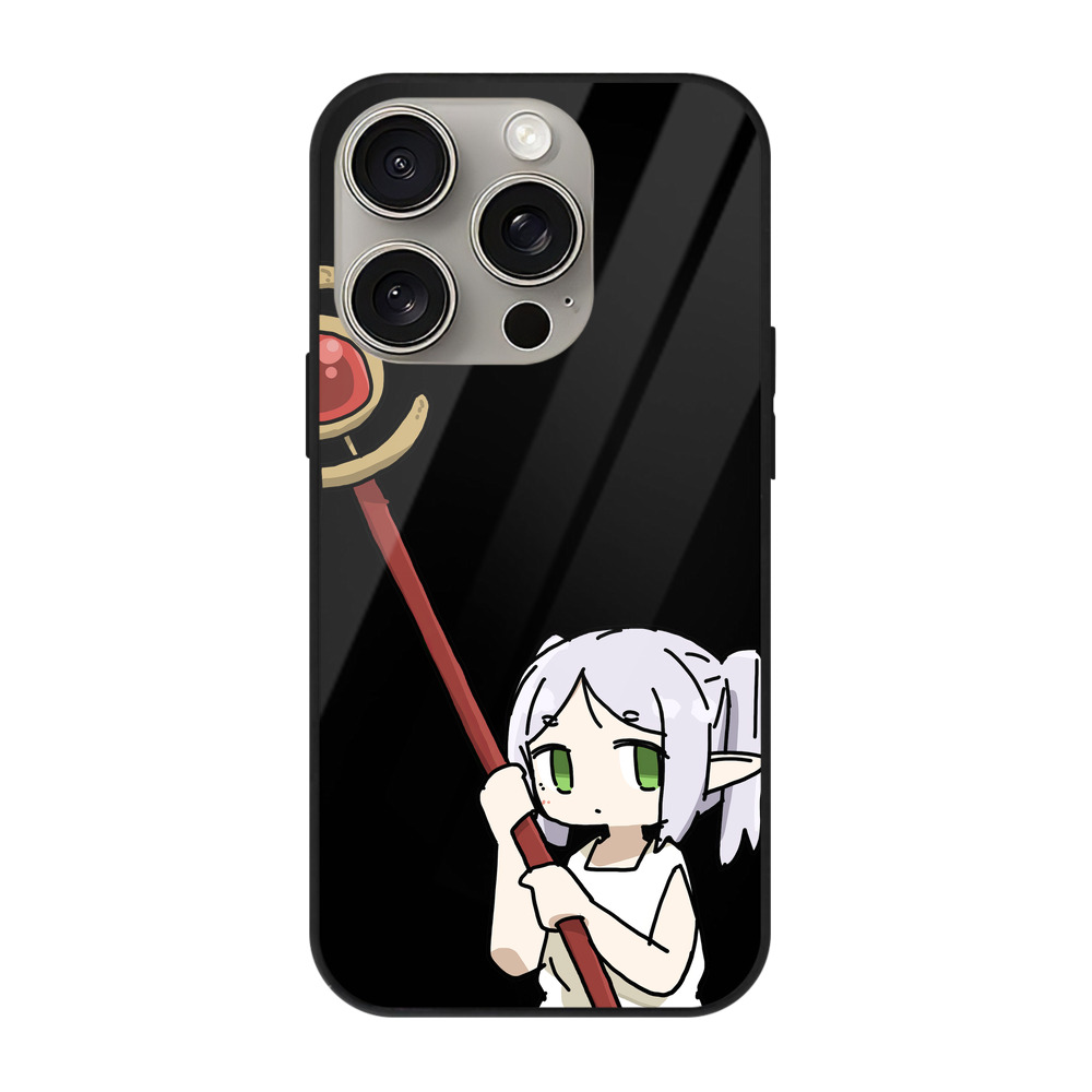 （画像用） 葬送のフリーレン Frieren 【iPhone15Pro対応】スマホケース 耐衝撃＆黄変防止 背面ガラス