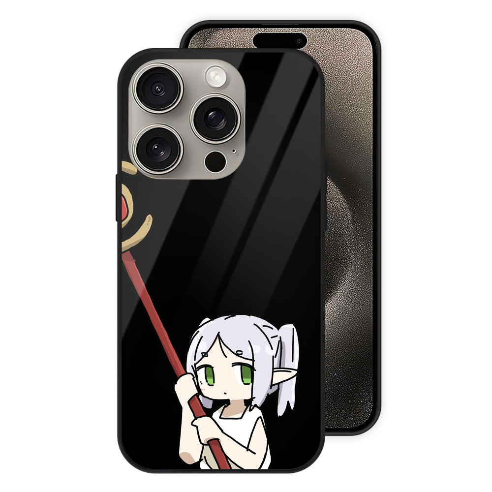 （画像用） 葬送のフリーレン Frieren 【iPhone15Pro対応】スマホケース 耐衝撃＆黄変防止 背面ガラス