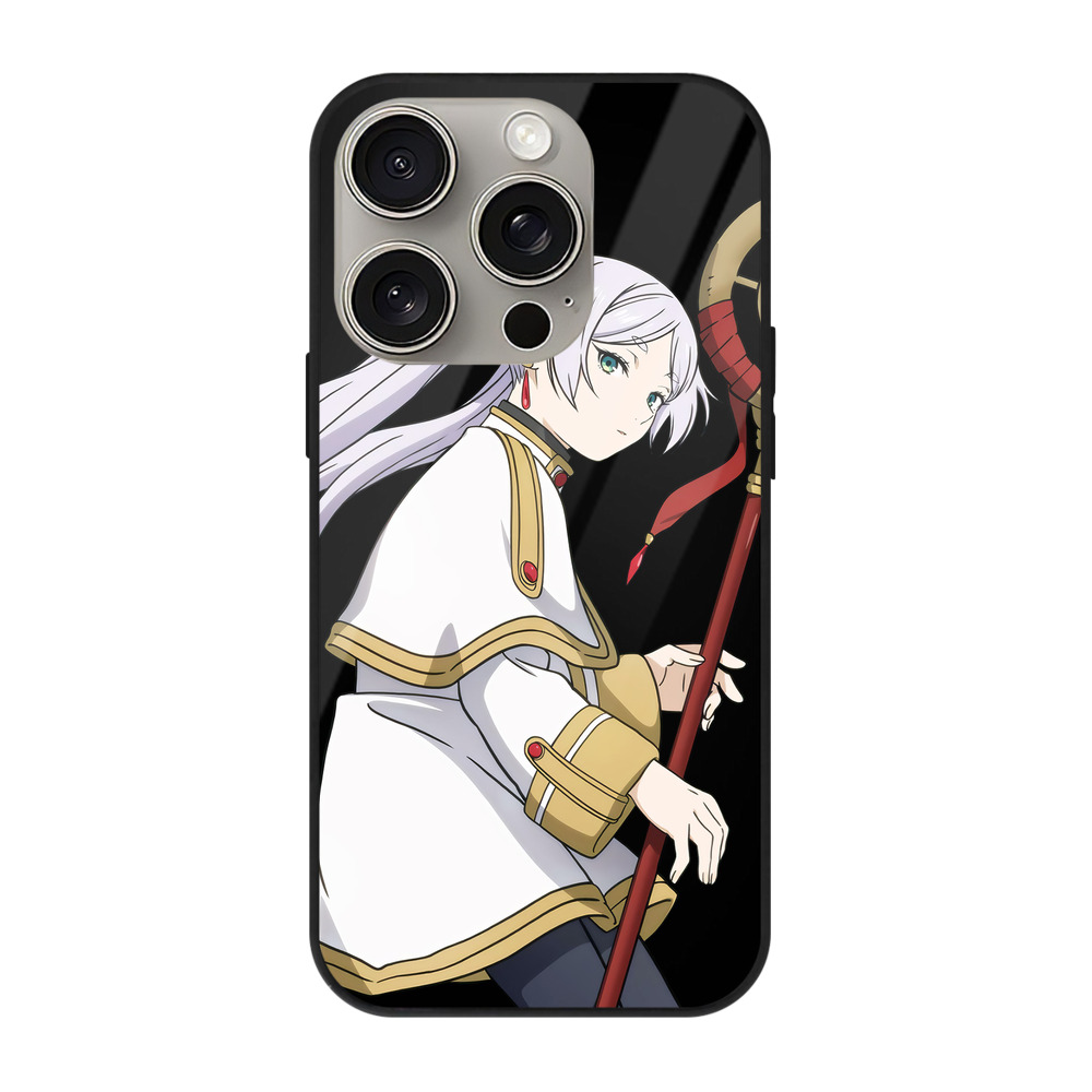 （画像用） 葬送のフリーレン Frieren 【iPhone15Pro対応】スマホケース 耐衝撃＆黄変防止 背面ガラス