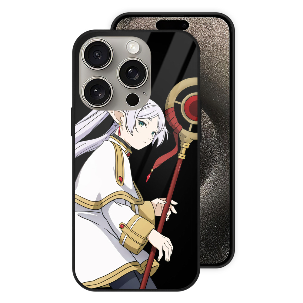 （画像用） 葬送のフリーレン Frieren 【iPhone15Pro対応】スマホケース 耐衝撃＆黄変防止 背面ガラス