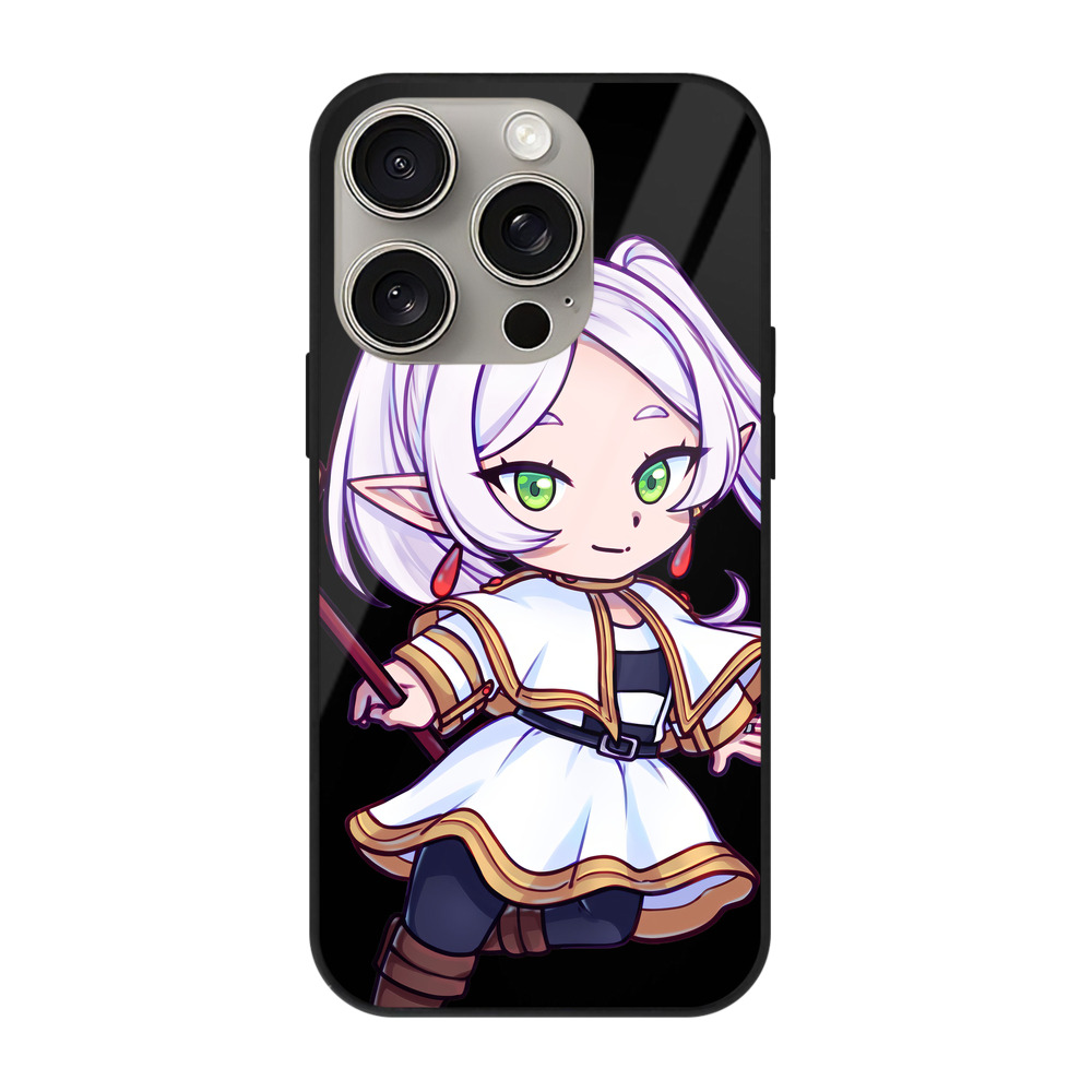（画像用） 葬送のフリーレン Frieren 【iPhone15Pro対応】スマホケース 耐衝撃＆黄変防止 背面ガラス