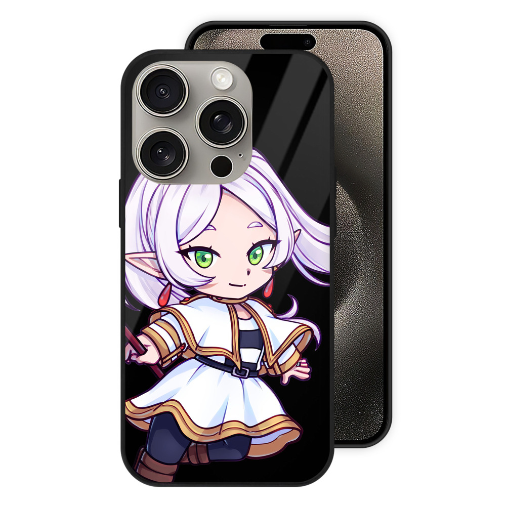 （画像用） 葬送のフリーレン Frieren 【iPhone15Pro対応】スマホケース 耐衝撃＆黄変防止 背面ガラス