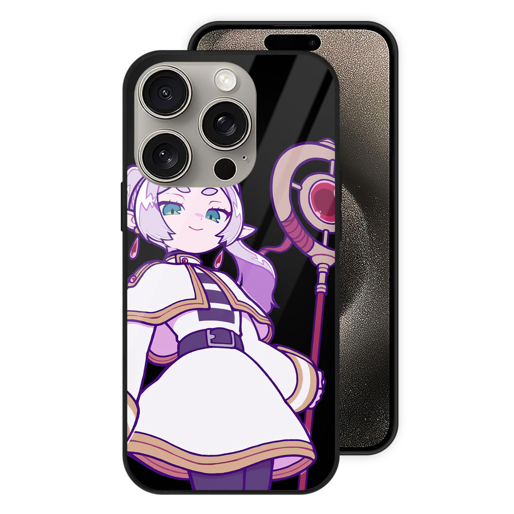 （画像用） 葬送のフリーレン Frieren 【iPhone15Pro対応】スマホケース 耐衝撃＆黄変防止 背面ガラス