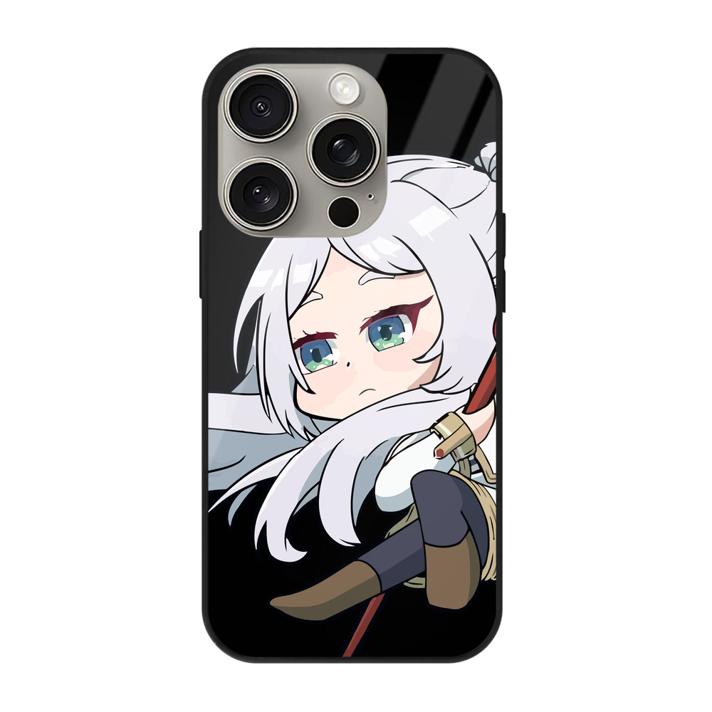 （画像用） 葬送のフリーレン Frieren 【iPhone15Pro対応】スマホケース 耐衝撃＆黄変防止 背面ガラス