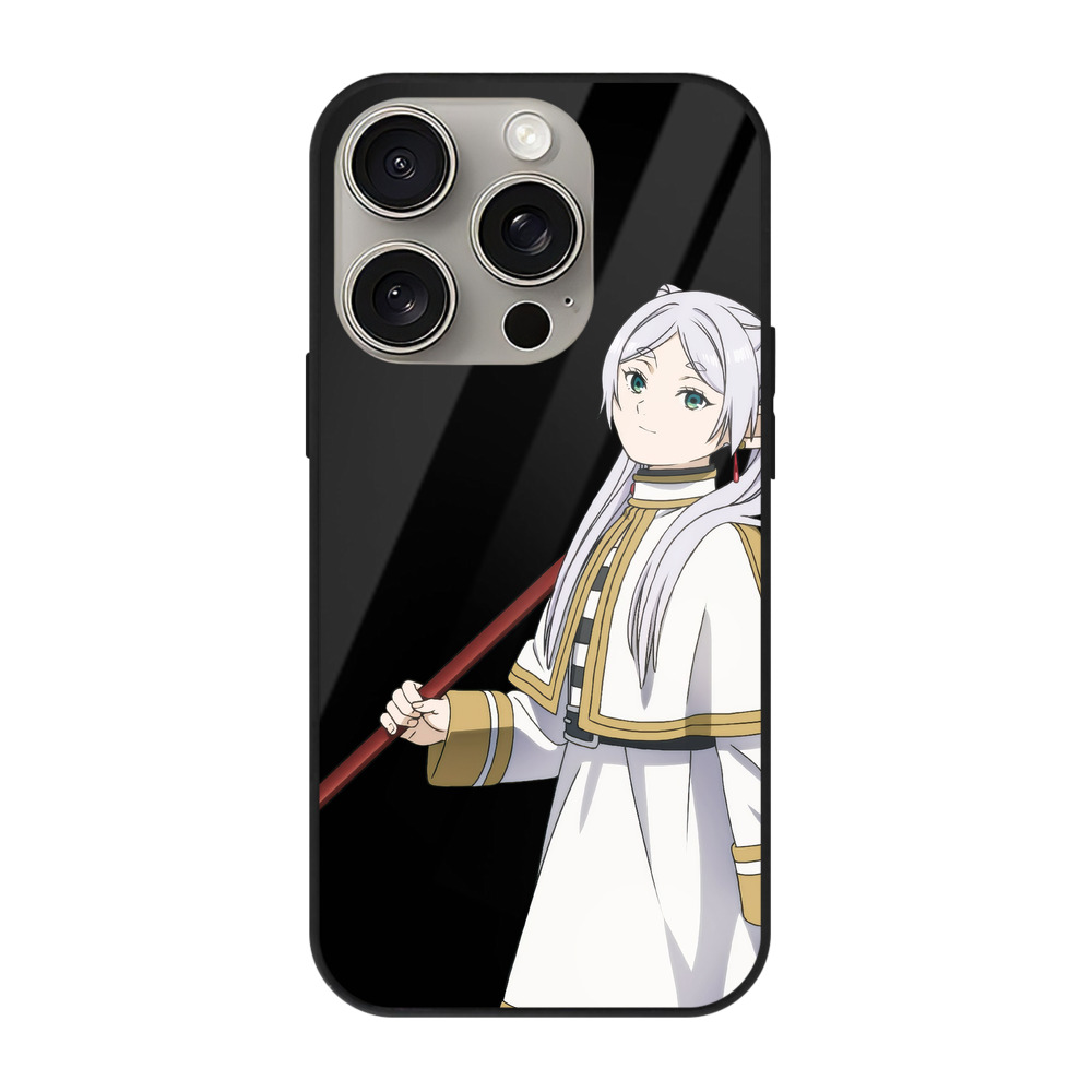 （画像用） 葬送のフリーレン Frieren 【iPhone15Pro対応】スマホケース 耐衝撃＆黄変防止 背面ガラス