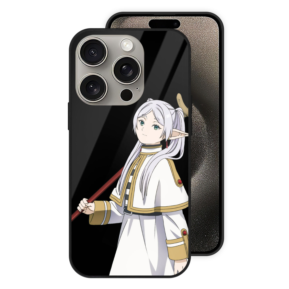 （画像用） 葬送のフリーレン Frieren 【iPhone15Pro対応】スマホケース 耐衝撃＆黄変防止 背面ガラス