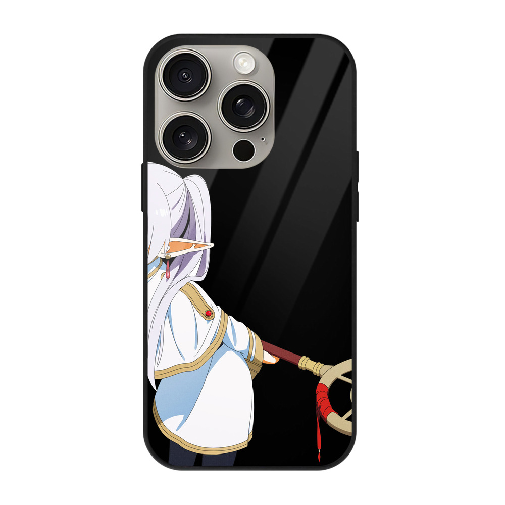 （画像用） 葬送のフリーレン Frieren 【iPhone15Pro対応】スマホケース 耐衝撃＆黄変防止 背面ガラス