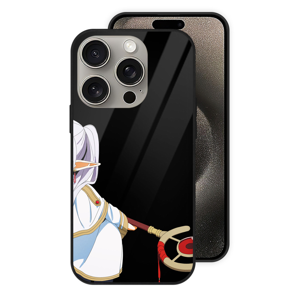 （画像用） 葬送のフリーレン Frieren 【iPhone15Pro対応】スマホケース 耐衝撃＆黄変防止 背面ガラス