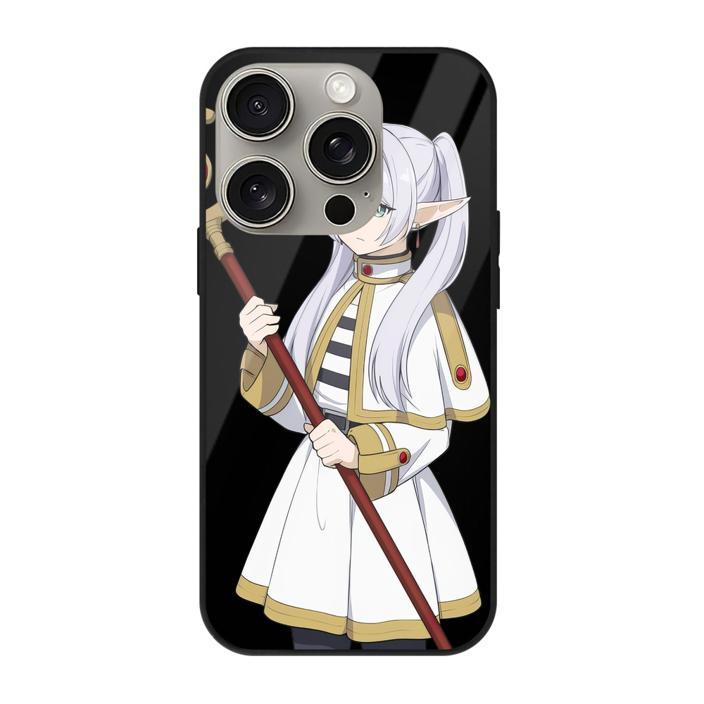 （画像用） 葬送のフリーレン Frieren 【iPhone15Pro対応】スマホケース 耐衝撃＆黄変防止 背面ガラス