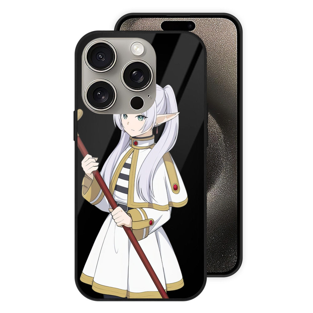 （画像用） 葬送のフリーレン Frieren 【iPhone15Pro対応】スマホケース 耐衝撃＆黄変防止 背面ガラス