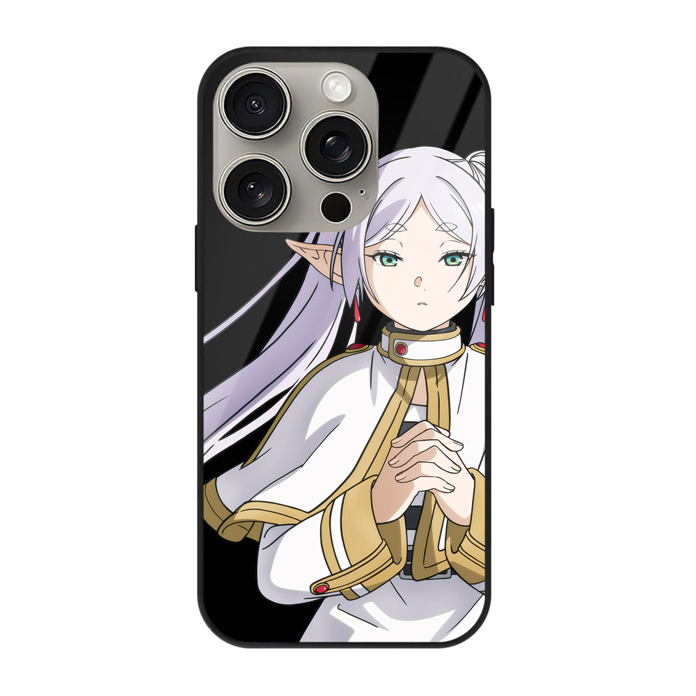 （画像用） 葬送のフリーレン Frieren 【iPhone15Pro対応】スマホケース 耐衝撃＆黄変防止 背面ガラス