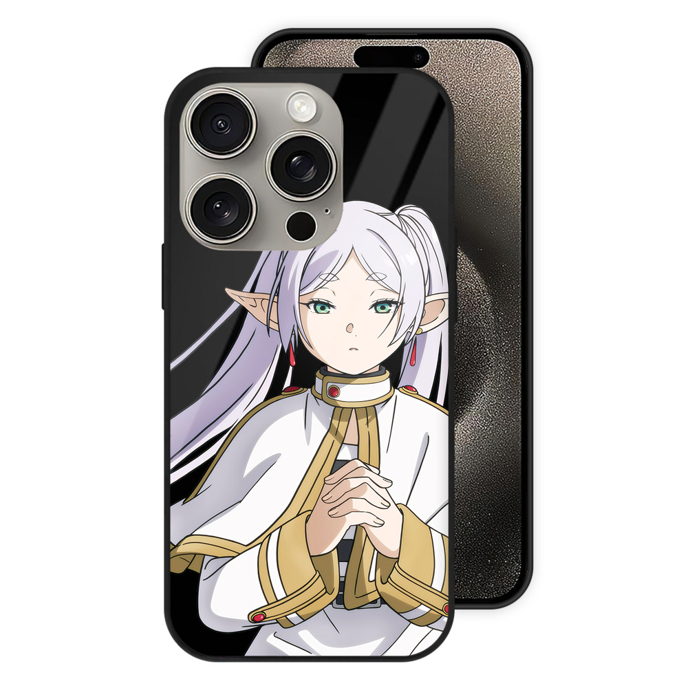 （画像用） 葬送のフリーレン Frieren 【iPhone15Pro対応】スマホケース 耐衝撃＆黄変防止 背面ガラス