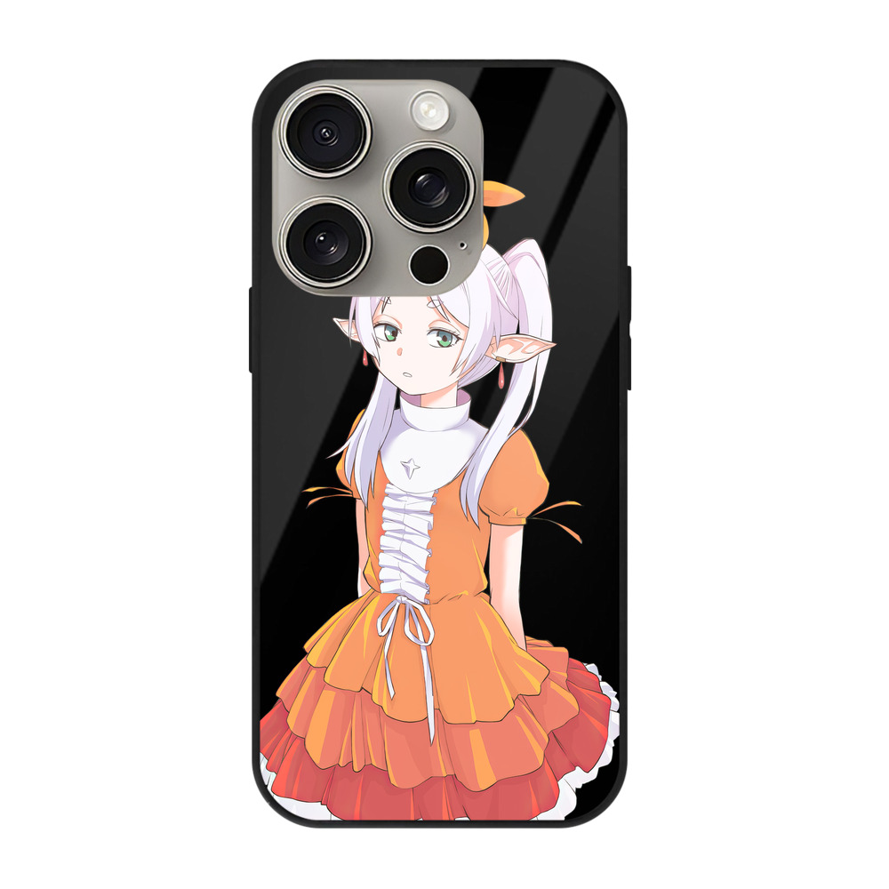 （画像用） 葬送のフリーレン Frieren 【iPhone15Pro対応】スマホケース 耐衝撃＆黄変防止 背面ガラス