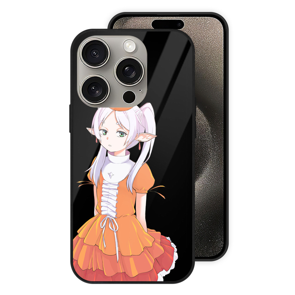 （画像用） 葬送のフリーレン Frieren 【iPhone15Pro対応】スマホケース 耐衝撃＆黄変防止 背面ガラス