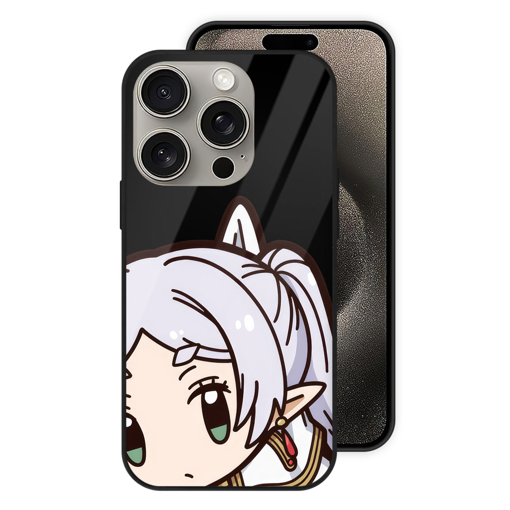 （画像用） 葬送のフリーレン Frieren 【iPhone15Pro対応】スマホケース 耐衝撃＆黄変防止 背面ガラス