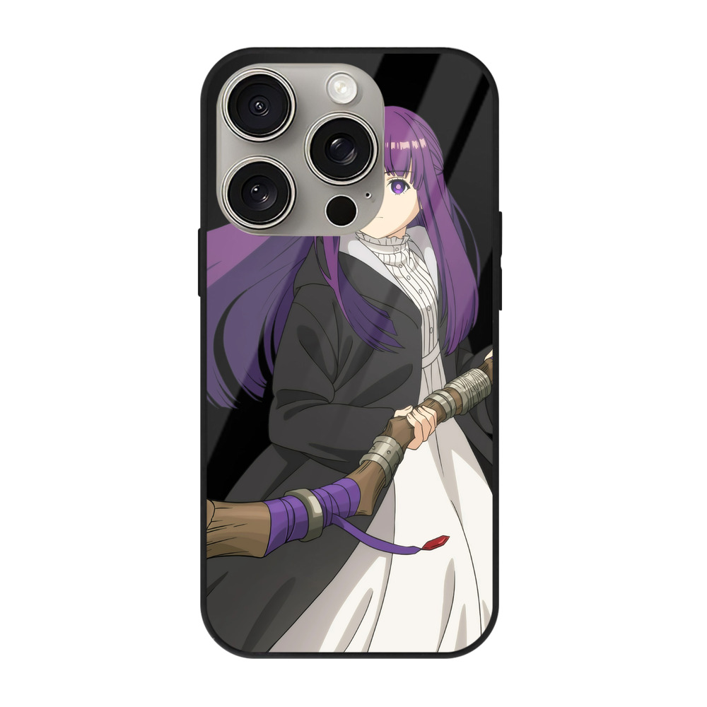 （画像用） 葬送のフリーレン Frieren 【iPhone15Pro対応】スマホケース 耐衝撃＆黄変防止 背面ガラス
