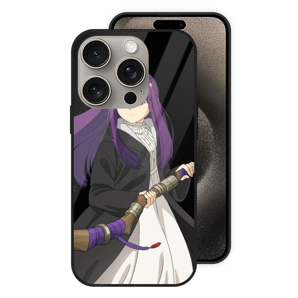 （画像用） 葬送のフリーレン Frieren 【iPhone15Pro対応】スマホケース 耐衝撃＆黄変防止 背面ガラス