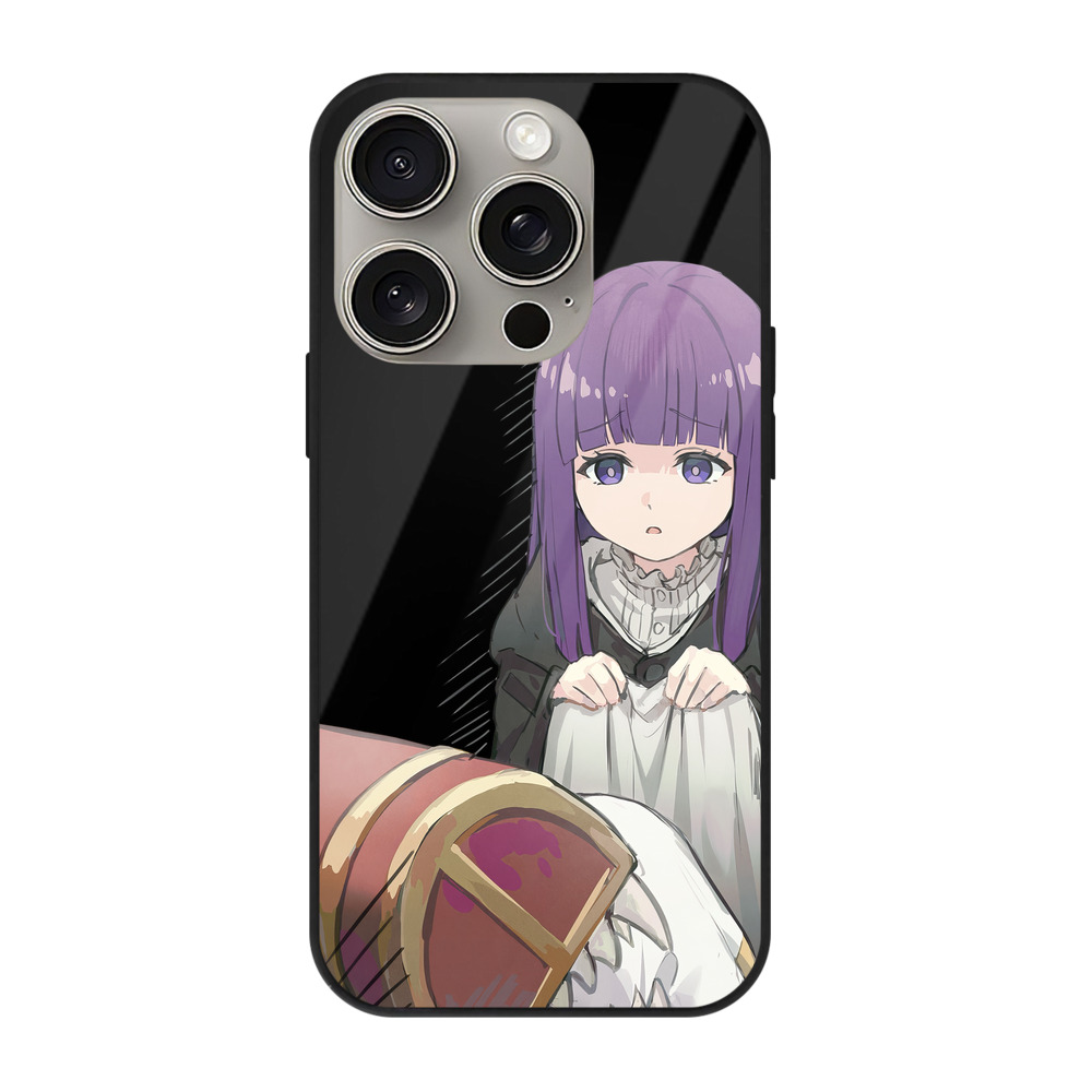（画像用） 葬送のフリーレン Frieren 【iPhone15Pro対応】スマホケース 耐衝撃＆黄変防止 背面ガラス