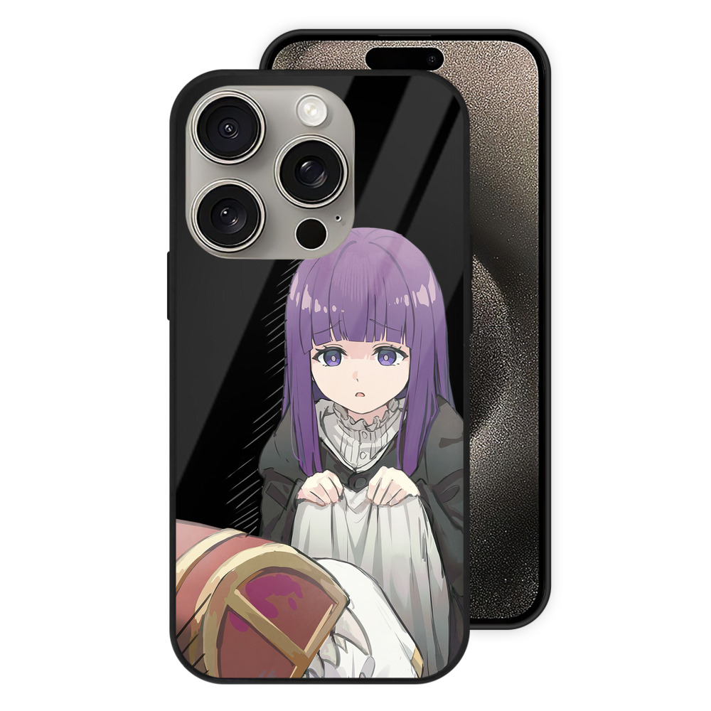 （画像用） 葬送のフリーレン Frieren 【iPhone15Pro対応】スマホケース 耐衝撃＆黄変防止 背面ガラス
