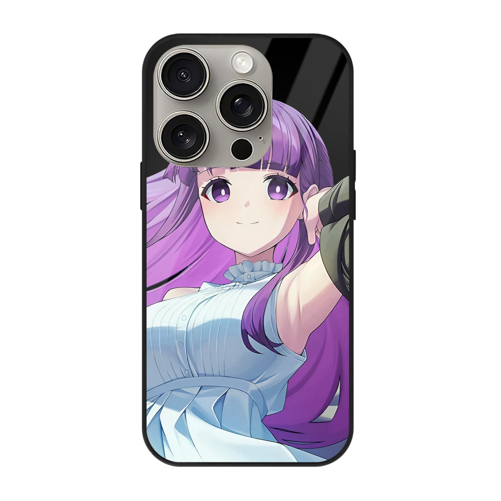（画像用） 葬送のフリーレン Frieren 【iPhone15Pro対応】スマホケース 耐衝撃＆黄変防止 背面ガラス