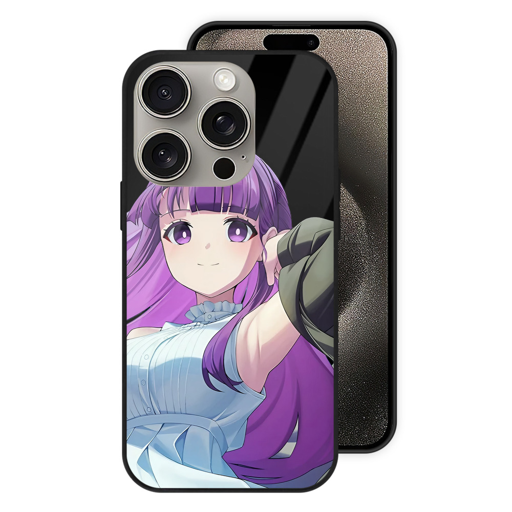 （画像用） 葬送のフリーレン Frieren 【iPhone15Pro対応】スマホケース 耐衝撃＆黄変防止 背面ガラス