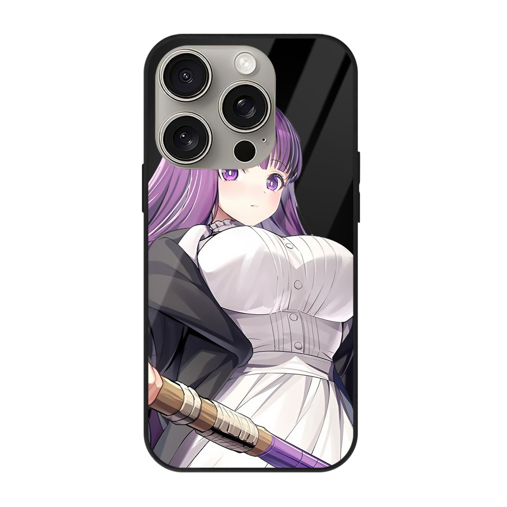 （画像用） 葬送のフリーレン Frieren 【iPhone15Pro対応】スマホケース 耐衝撃＆黄変防止 背面ガラス