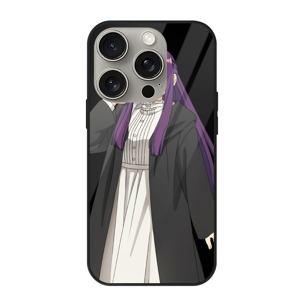 （画像用） 葬送のフリーレン Frieren 【iPhone15Pro対応】スマホケース 耐衝撃＆黄変防止 背面ガラス