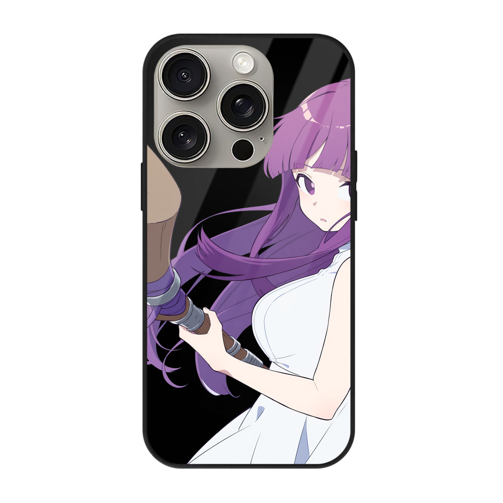 （画像用） 葬送のフリーレン Frieren 【iPhone15Pro対応】スマホケース 耐衝撃＆黄変防止 背面ガラス
