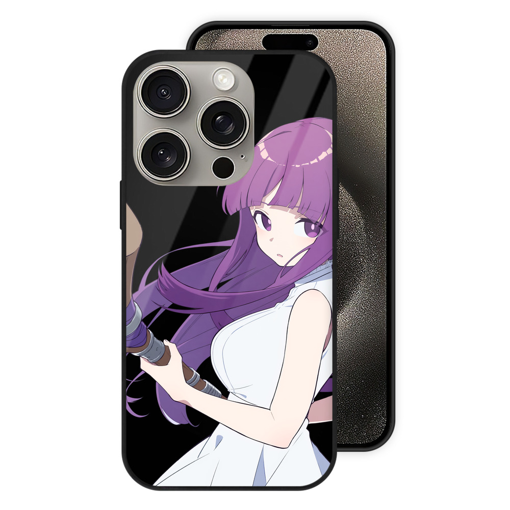（画像用） 葬送のフリーレン Frieren 【iPhone15Pro対応】スマホケース 耐衝撃＆黄変防止 背面ガラス