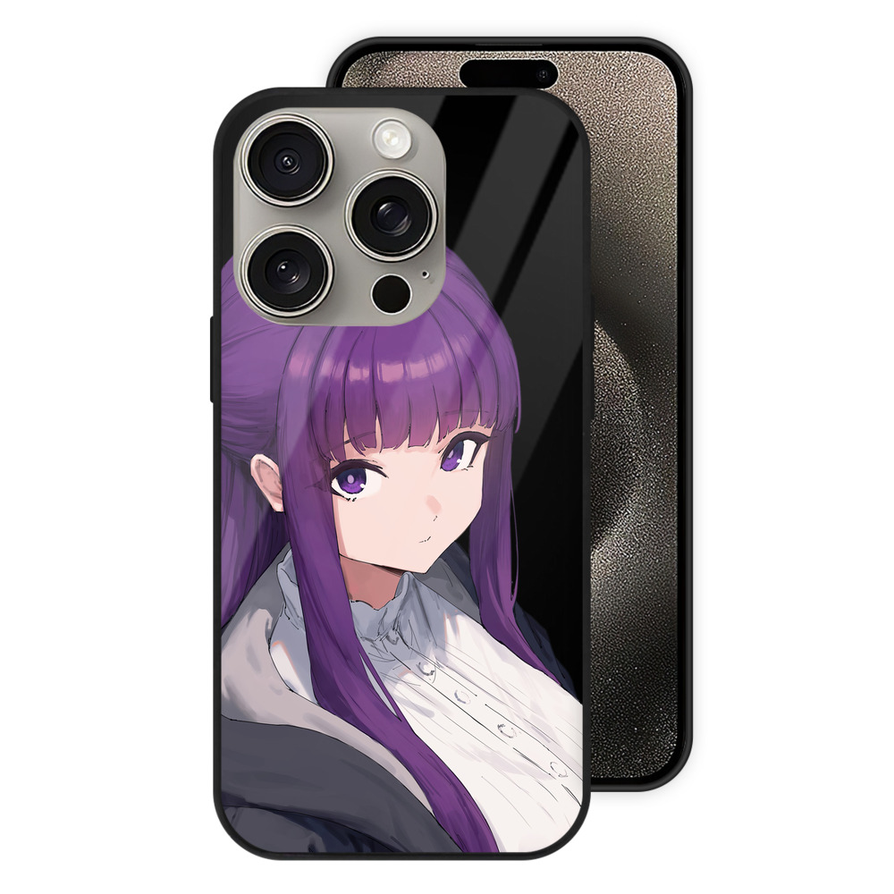 （画像用） 葬送のフリーレン Frieren 【iPhone15Pro対応】スマホケース 耐衝撃＆黄変防止 背面ガラス