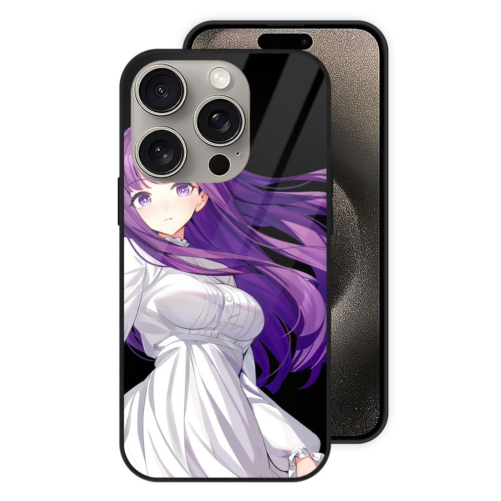 （画像用） 葬送のフリーレン Frieren 【iPhone15Pro対応】スマホケース 耐衝撃＆黄変防止 背面ガラス