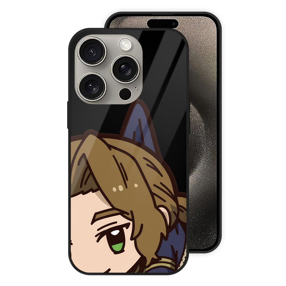 （画像用） 葬送のフリーレン Frieren 【iPhone15Pro対応】スマホケース 耐衝撃＆黄変防止 背面ガラス