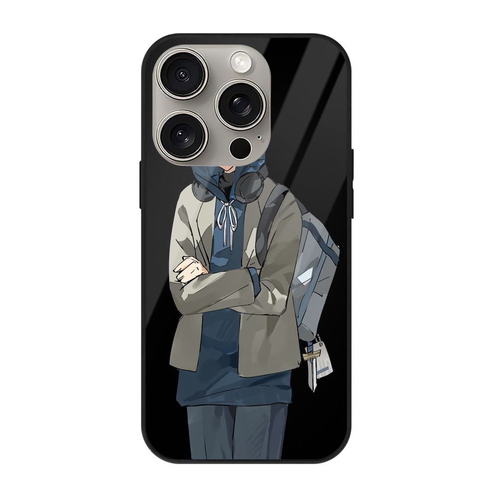 （画像用） 葬送のフリーレン Frieren 【iPhone15Pro対応】スマホケース 耐衝撃＆黄変防止 背面ガラス