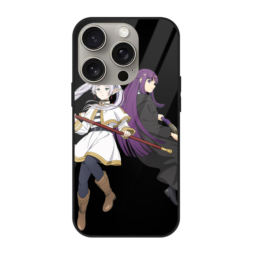 （画像用） 葬送のフリーレン Frieren 【iPhone15Pro対応】スマホケース 耐衝撃＆黄変防止 背面ガラス