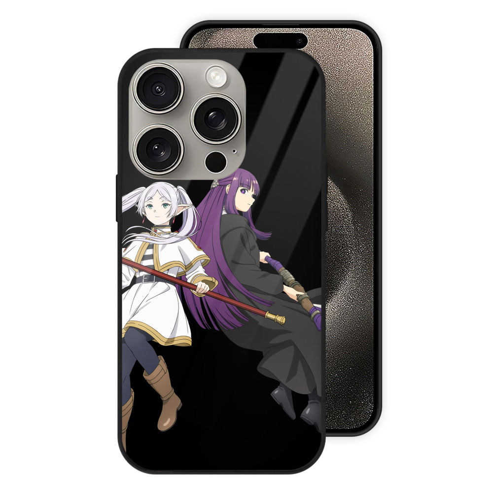 （画像用） 葬送のフリーレン Frieren 【iPhone15Pro対応】スマホケース 耐衝撃＆黄変防止 背面ガラス