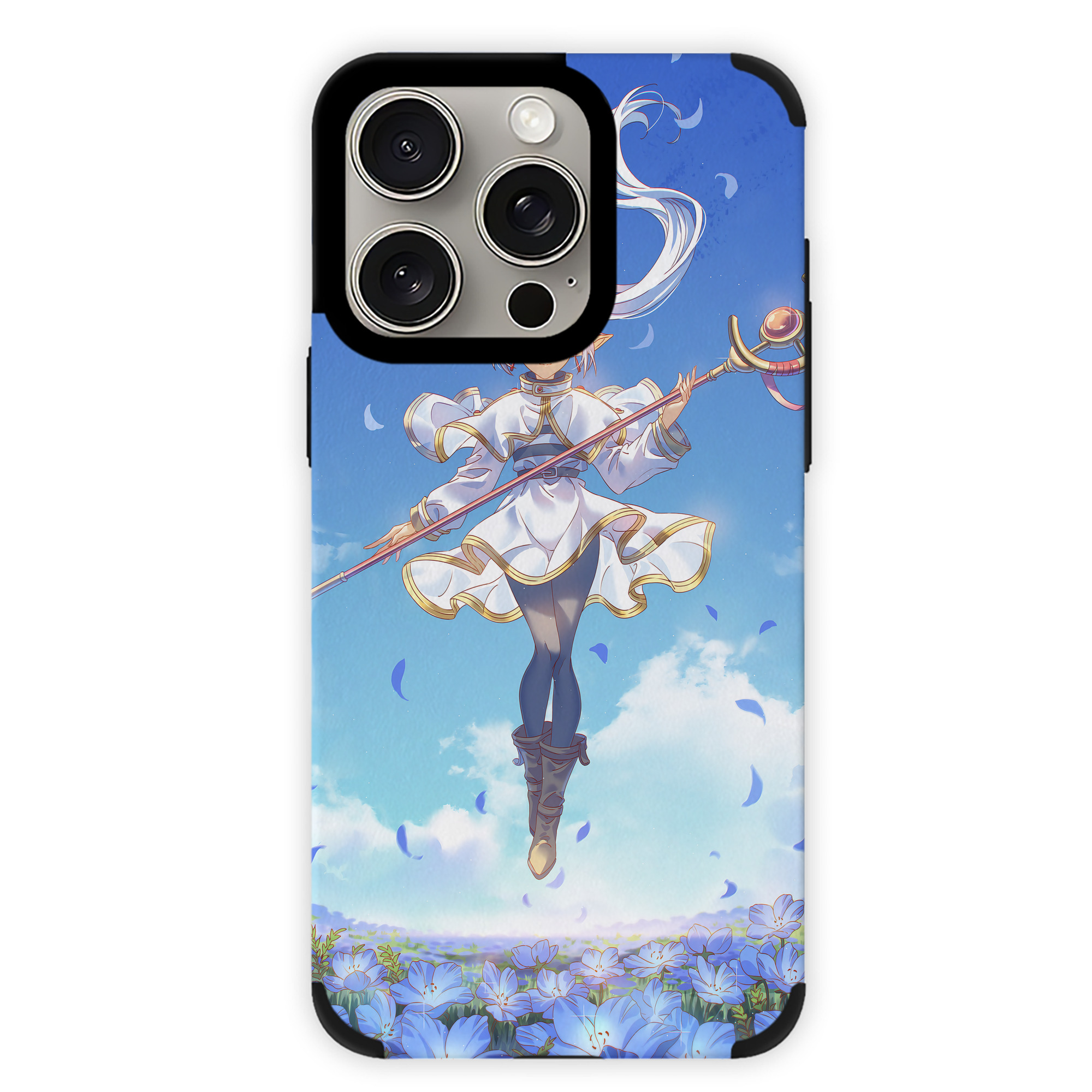 （画像用） 葬送のフリーレン Frieren 【iPhone15ProMax対応】 PUレザー スマホケース 耐衝撃＆黄変防止