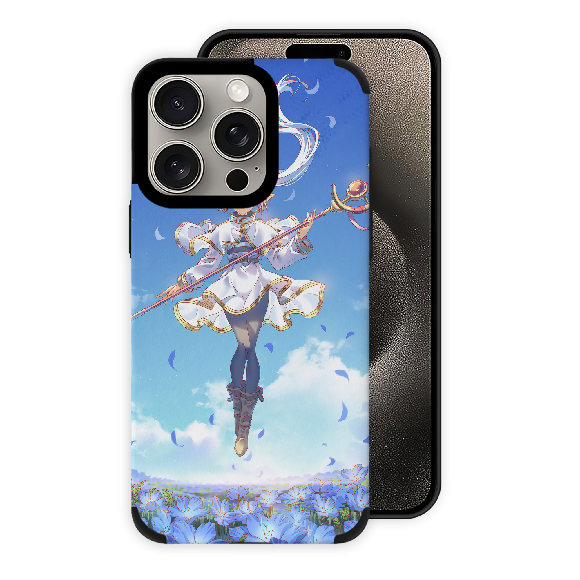 （画像用） 葬送のフリーレン Frieren 【iPhone15ProMax対応】 PUレザー スマホケース 耐衝撃＆黄変防止