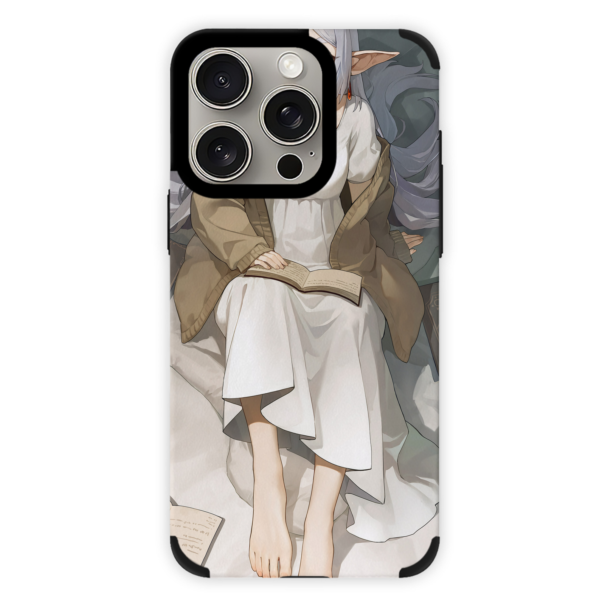 （画像用） 葬送のフリーレン Frieren 【iPhone15ProMax対応】 PUレザー スマホケース 耐衝撃＆黄変防止
