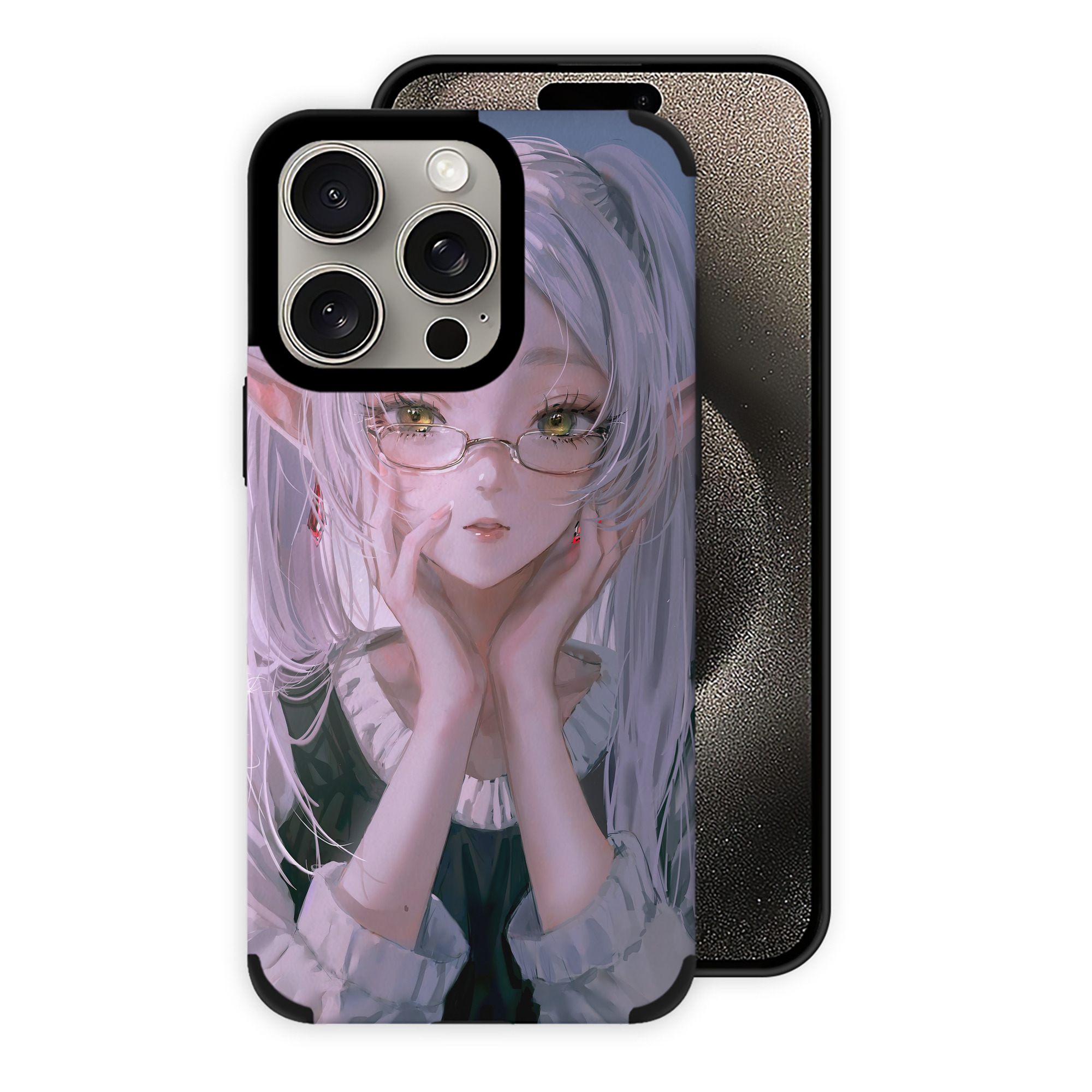 （画像用） 葬送のフリーレン Frieren 【iPhone15ProMax対応】 PUレザー スマホケース 耐衝撃＆黄変防止