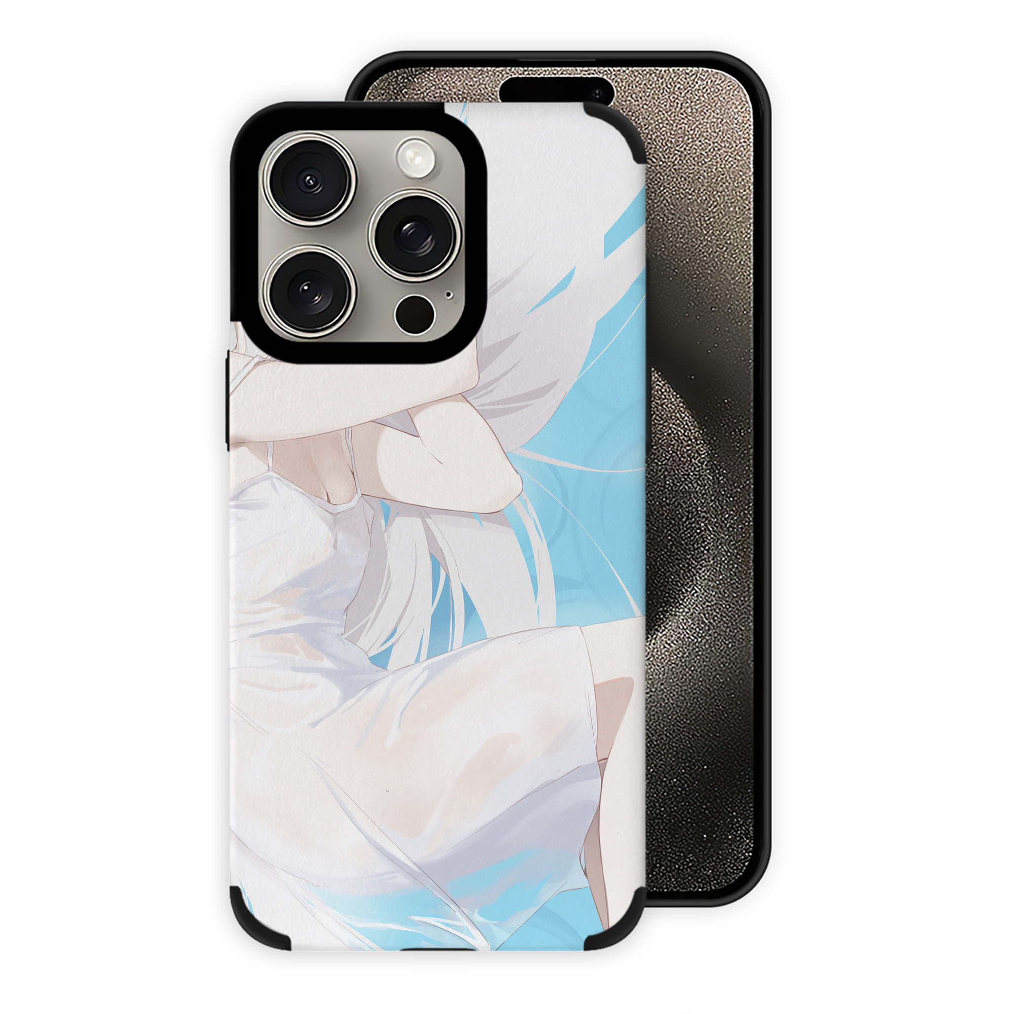 （画像用） 葬送のフリーレン Frieren 【iPhone15ProMax対応】 PUレザー スマホケース 耐衝撃＆黄変防止