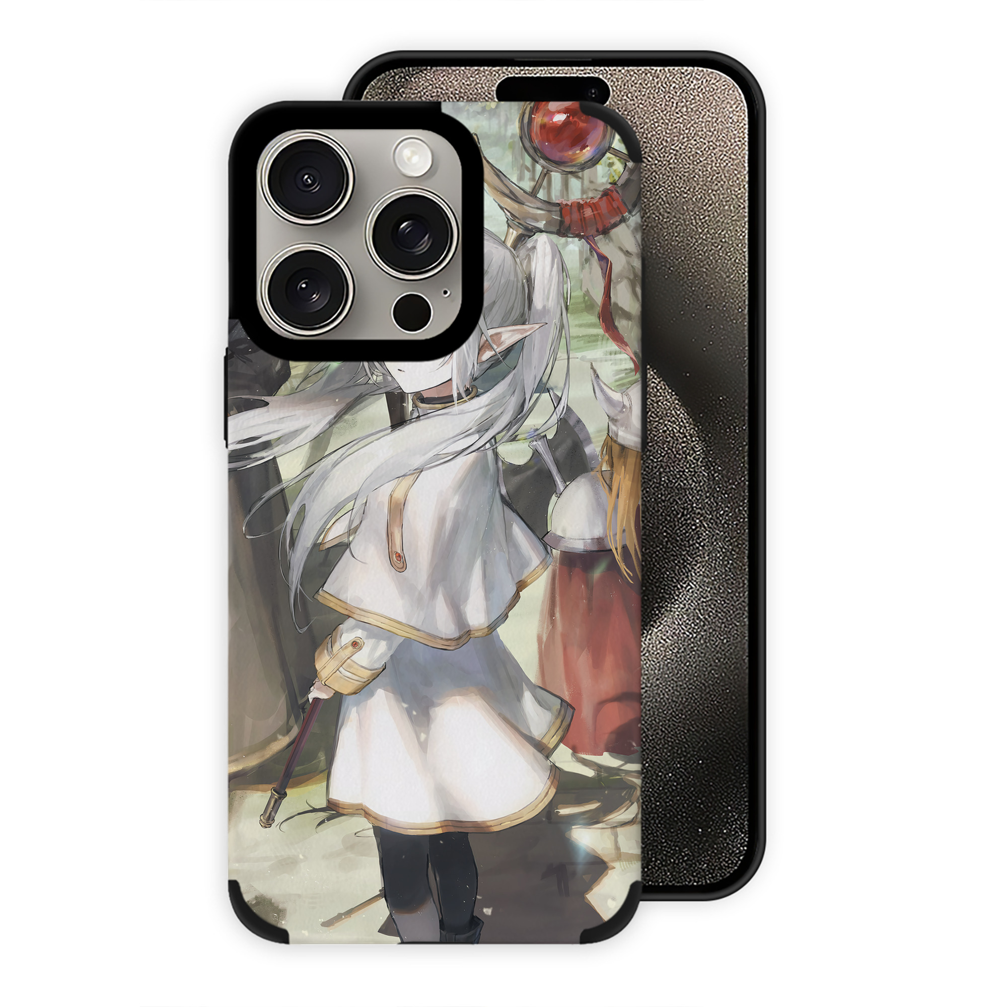 （画像用） 葬送のフリーレン Frieren 【iPhone15ProMax対応】 PUレザー スマホケース 耐衝撃＆黄変防止