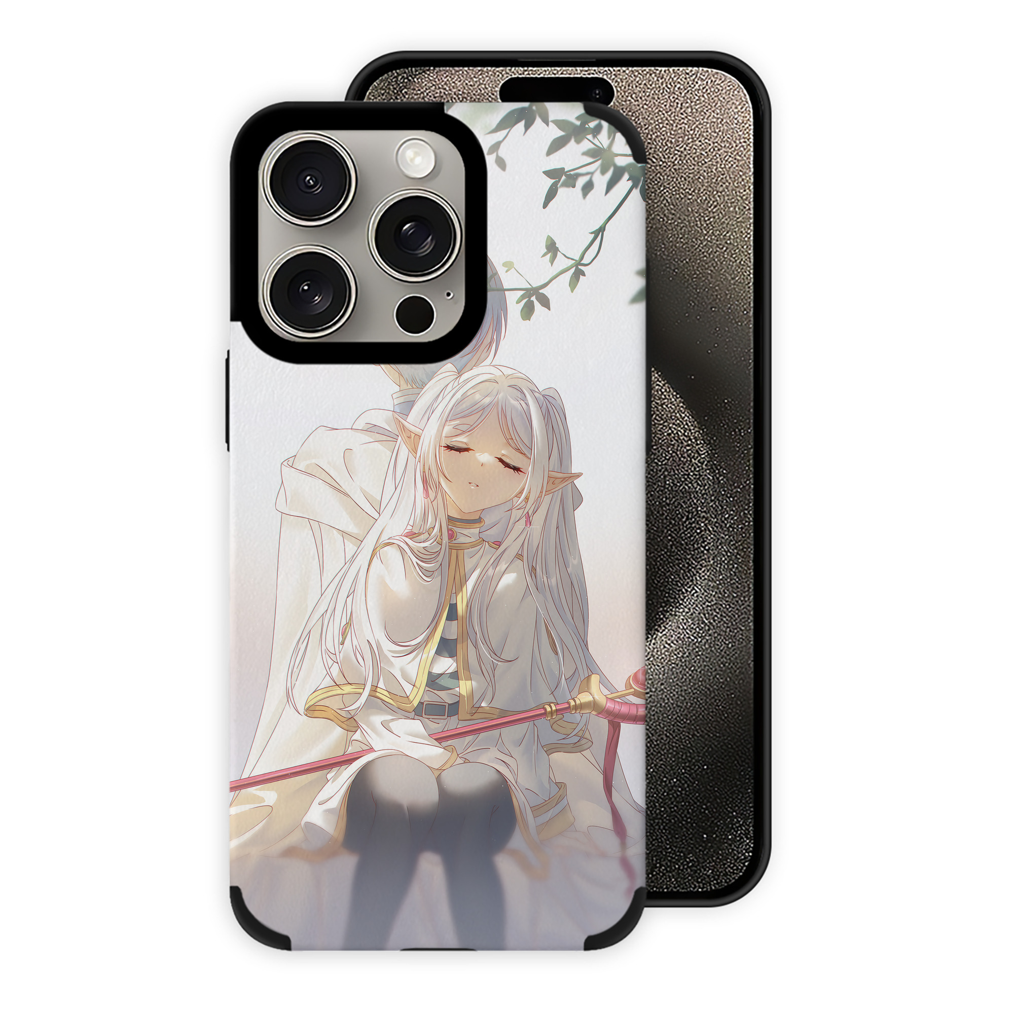 （画像用） 葬送のフリーレン Frieren 【iPhone15ProMax対応】 PUレザー スマホケース 耐衝撃＆黄変防止