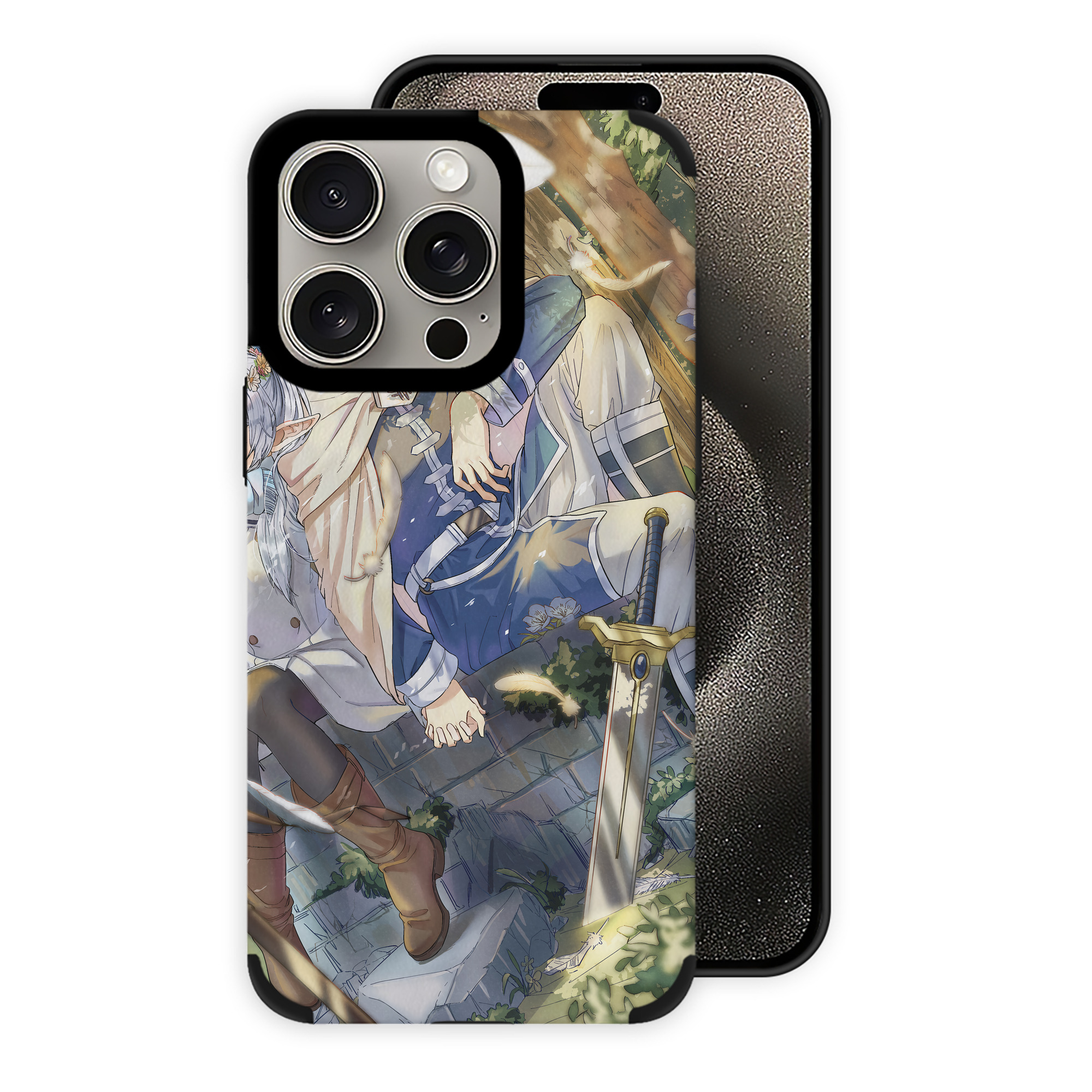 （画像用） 葬送のフリーレン Frieren 【iPhone15ProMax対応】 PUレザー スマホケース 耐衝撃＆黄変防止