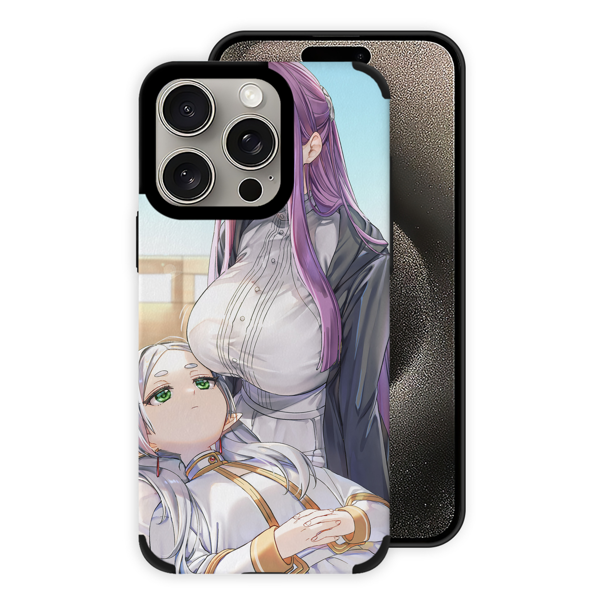 （画像用） 葬送のフリーレン Frieren 【iPhone15ProMax対応】 PUレザー スマホケース 耐衝撃＆黄変防止